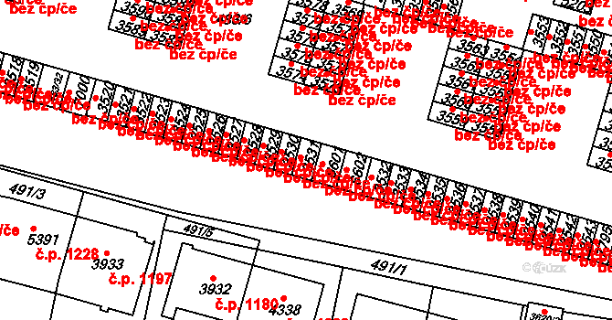 Třebíč 49999893 na parcele st. 3531 v KÚ Třebíč, Katastrální mapa