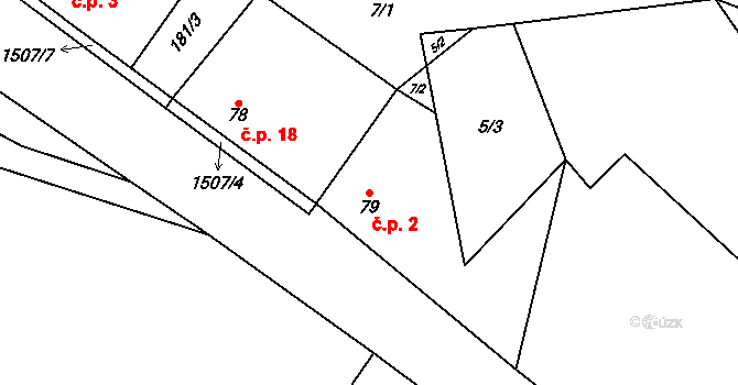 Žebnice 2, Plasy na parcele st. 79 v KÚ Žebnice, Katastrální mapa