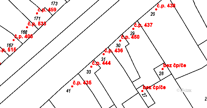 Bedihošť 436 na parcele st. 31 v KÚ Bedihošť, Katastrální mapa