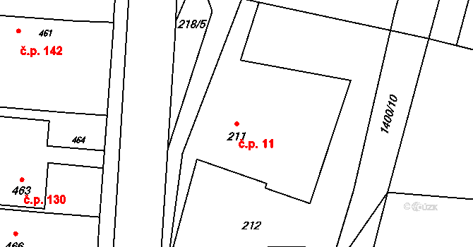 Bělotín 11 na parcele st. 211 v KÚ Bělotín, Katastrální mapa