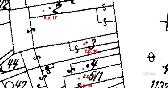 Olešovice 16, Úterý na parcele st. 3 v KÚ Olešovice, Katastrální mapa