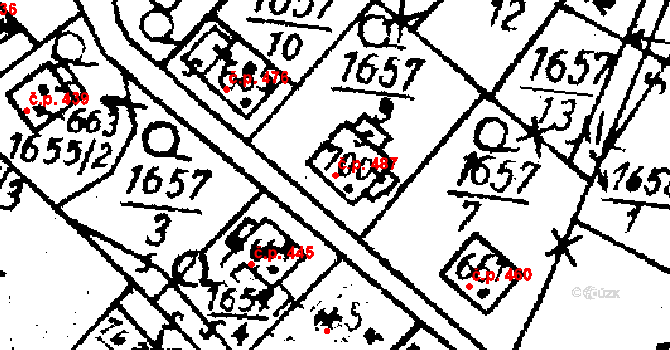 Mikulovice 487 na parcele st. 700 v KÚ Mikulovice u Jeseníka, Katastrální mapa