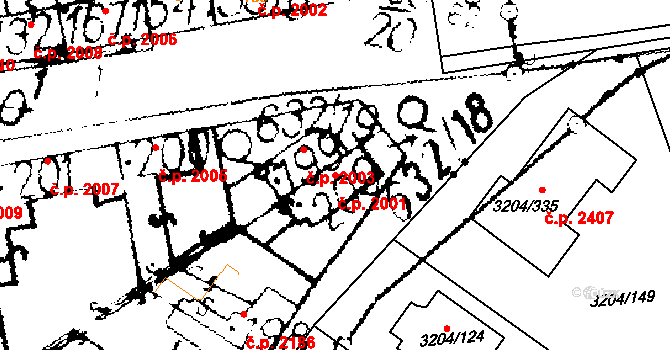 Podlusky 2001, Roudnice nad Labem na parcele st. 209 v KÚ Podlusky, Katastrální mapa
