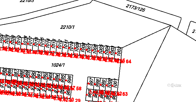 Klášterec nad Ohří 67 na parcele st. 1005 v KÚ Klášterec nad Ohří, Katastrální mapa