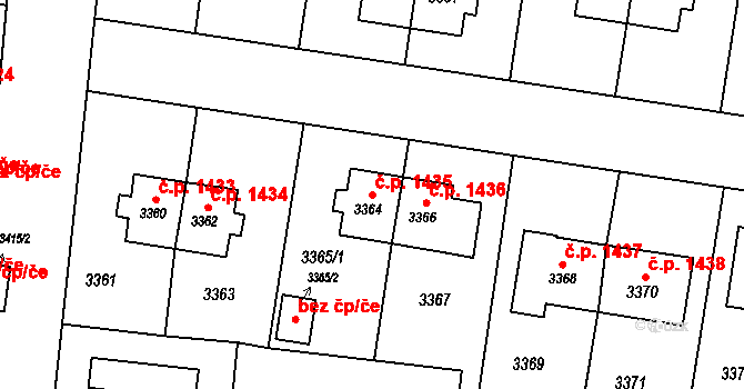 České Budějovice 7 1435, České Budějovice na parcele st. 3364 v KÚ České Budějovice 7, Katastrální mapa