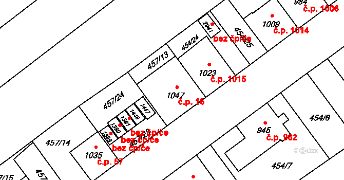 Přívoz 16, Ostrava na parcele st. 1047 v KÚ Přívoz, Katastrální mapa