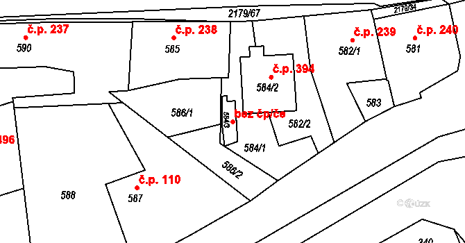 Bohuslavice 38071894 na parcele st. 584/3 v KÚ Bohuslavice u Hlučína, Katastrální mapa