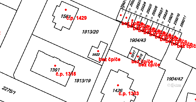 Šumperk 39008894 na parcele st. 5922 v KÚ Šumperk, Katastrální mapa