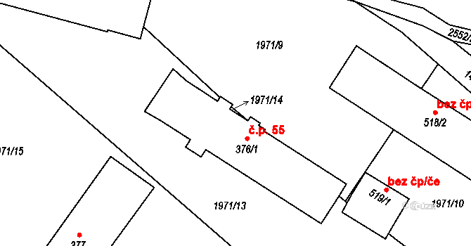 Klenčí pod Čerchovem 39240894 na parcele st. 376/1 v KÚ Klenčí pod Čerchovem, Katastrální mapa