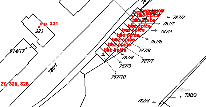 Komárov 42323894 na parcele st. 787/10 v KÚ Komárov u Hořovic, Katastrální mapa