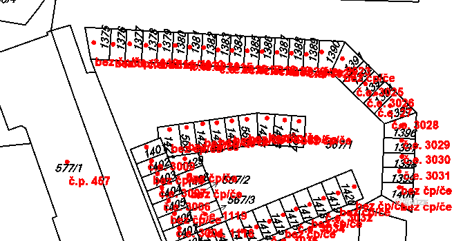 Teplice 45141894 na parcele st. 1424 v KÚ Teplice-Řetenice, Katastrální mapa
