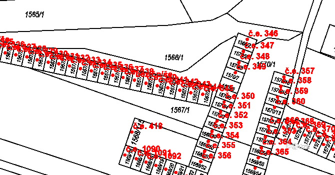 Velké Meziříčí 47027894 na parcele st. 1567/21 v KÚ Velké Meziříčí, Katastrální mapa