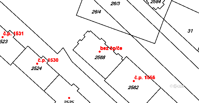 Opava 47971894 na parcele st. 2568 v KÚ Kateřinky u Opavy, Katastrální mapa