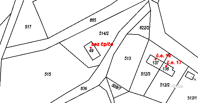 Zbraslavice 49840894 na parcele st. 49 v KÚ Hodkov, Katastrální mapa