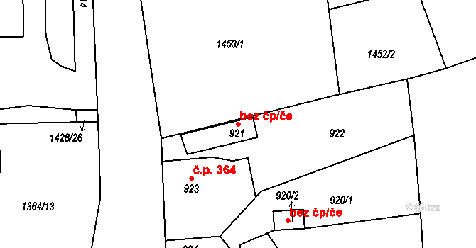Jablonec nad Nisou 97306894 na parcele st. 921 v KÚ Mšeno nad Nisou, Katastrální mapa