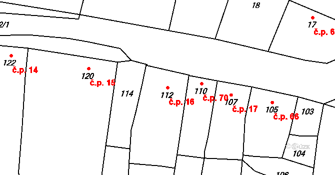 Kojetín III-Kovalovice 16, Kojetín na parcele st. 112 v KÚ Kovalovice u Kojetína, Katastrální mapa