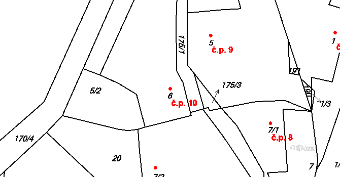 Chlístovice 10, Pertoltice na parcele st. 6 v KÚ Chlístovice u Pertoltic, Katastrální mapa