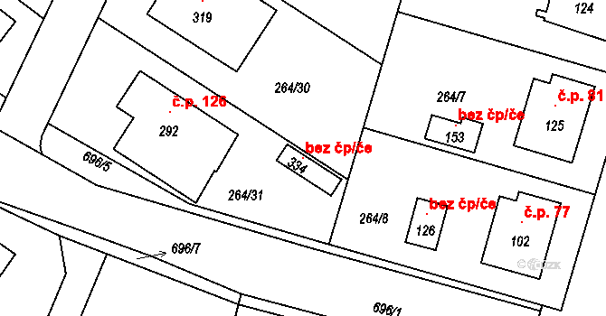 Rodvínov 117604895 na parcele st. 334 v KÚ Rodvínov, Katastrální mapa