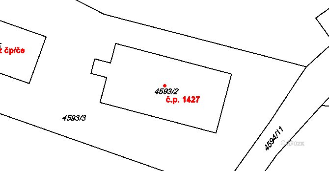 Bzenec 1427 na parcele st. 4593/2 v KÚ Bzenec, Katastrální mapa