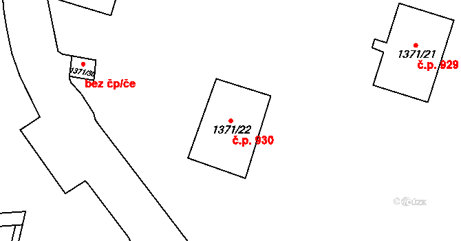 Chodov 930 na parcele st. 1371/22 v KÚ Dolní Chodov, Katastrální mapa