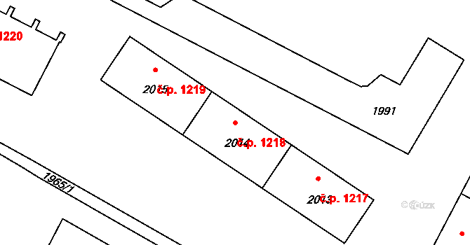 Město 1218, Havířov na parcele st. 2014 v KÚ Havířov-město, Katastrální mapa