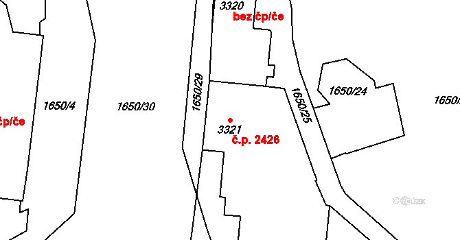 Dvůr Králové nad Labem 2426 na parcele st. 3321 v KÚ Dvůr Králové nad Labem, Katastrální mapa