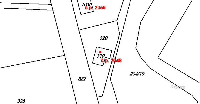 Varnsdorf 2048 na parcele st. 319 v KÚ Varnsdorf, Katastrální mapa