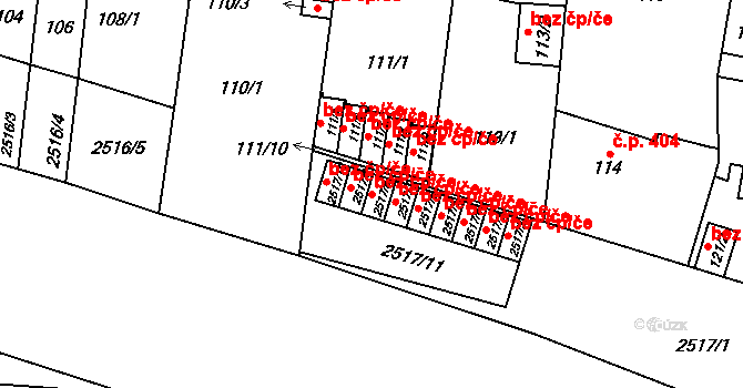 Plzeň 40260895 na parcele st. 2517/8 v KÚ Skvrňany, Katastrální mapa