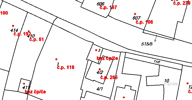 Lípa 41249895 na parcele st. 3 v KÚ Lípa nad Dřevnicí, Katastrální mapa