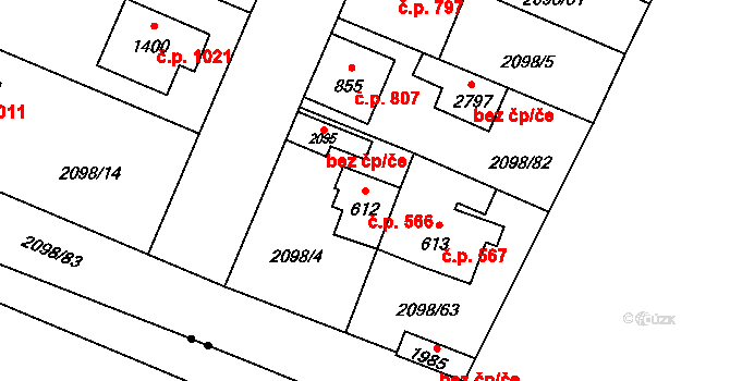Kateřinky 566, Opava na parcele st. 612 v KÚ Kateřinky u Opavy, Katastrální mapa