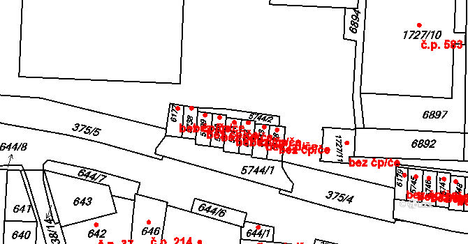 Brno 45595895 na parcele st. 5741 v KÚ Bystrc, Katastrální mapa