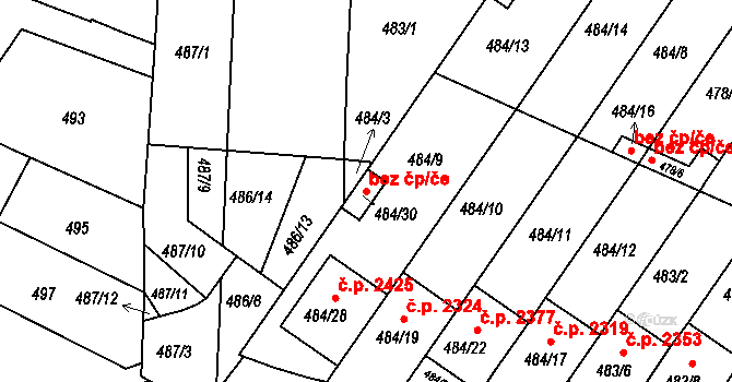 České Budějovice 46868895 na parcele st. 484/30 v KÚ České Budějovice 3, Katastrální mapa
