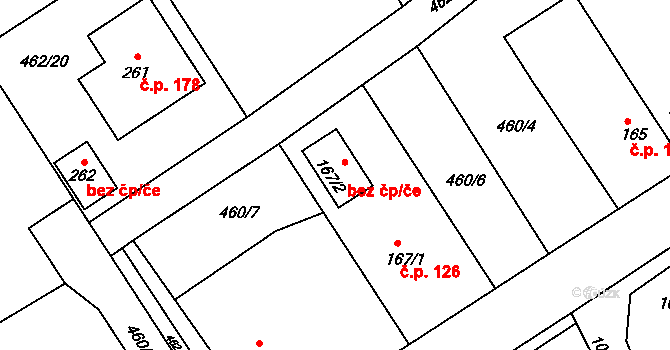 Semechnice 48899895 na parcele st. 167/2 v KÚ Semechnice, Katastrální mapa
