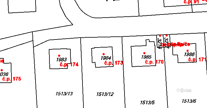 Nádražní Předměstí 173, Český Krumlov na parcele st. 1984 v KÚ Český Krumlov, Katastrální mapa