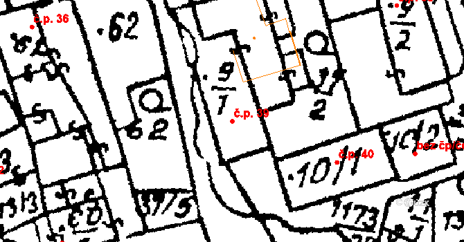 Klášter 39 na parcele st. 9/1 v KÚ Klášter u Nepomuka, Katastrální mapa