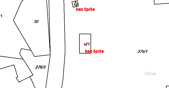 Víckovice 2, Třebětín na parcele st. 7 v KÚ Víckovice, Katastrální mapa