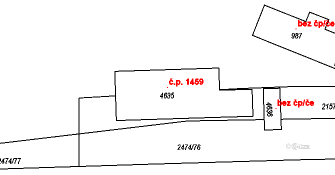 Kyjov 1459 na parcele st. 4635 v KÚ Kyjov, Katastrální mapa