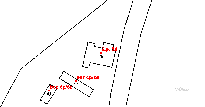 Čirá 24, Kraslice na parcele st. 25 v KÚ Čirá, Katastrální mapa