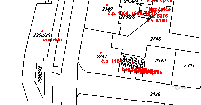 Střekov 1124, Ústí nad Labem na parcele st. 2347 v KÚ Střekov, Katastrální mapa