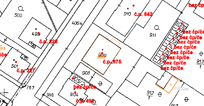 Poděbrady II 675, Poděbrady na parcele st. 909 v KÚ Poděbrady, Katastrální mapa