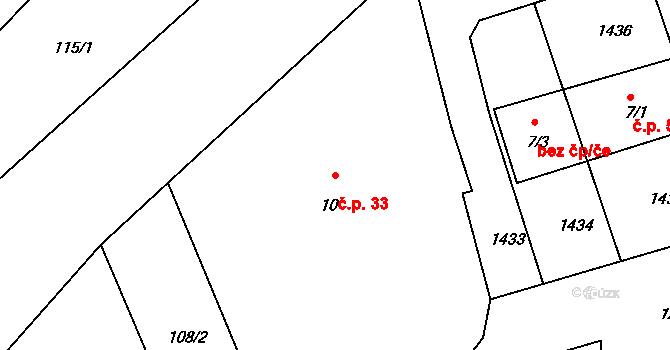 Petrovice nad Úhlavou 33, Janovice nad Úhlavou na parcele st. 10 v KÚ Petrovice nad Úhlavou, Katastrální mapa