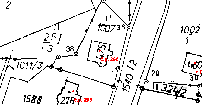 Jeřmanice 296 na parcele st. 475 v KÚ Jeřmanice, Katastrální mapa