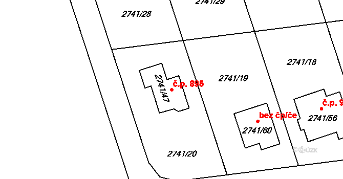 Bolatice 895 na parcele st. 2741/47 v KÚ Bolatice, Katastrální mapa