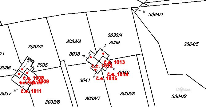 Planá nad Lužnicí 1013 na parcele st. 3039 v KÚ Planá nad Lužnicí, Katastrální mapa