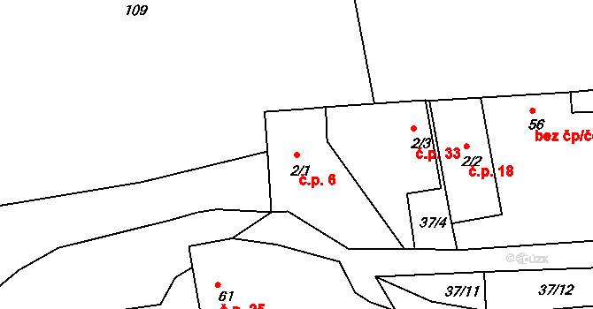 Neštětice 6, Neveklov na parcele st. 2/1 v KÚ Neštětice, Katastrální mapa