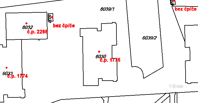 Žďár nad Sázavou 6 1775, Žďár nad Sázavou na parcele st. 6030 v KÚ Město Žďár, Katastrální mapa