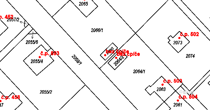 Brno 39500896 na parcele st. 2066/2 v KÚ Slatina, Katastrální mapa