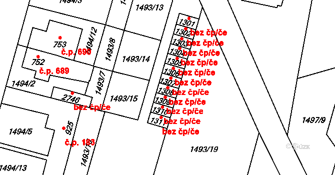 Třebechovice pod Orebem 40326896 na parcele st. 1308 v KÚ Třebechovice pod Orebem, Katastrální mapa