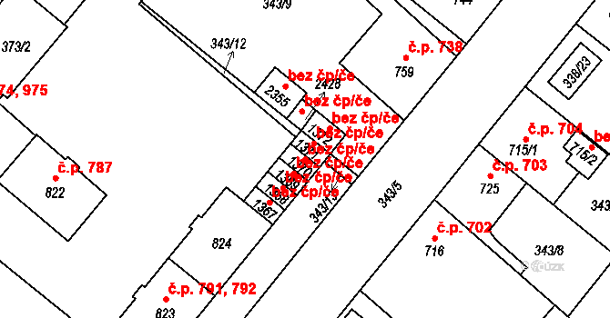 Přeštice 40905896 na parcele st. 1370 v KÚ Přeštice, Katastrální mapa