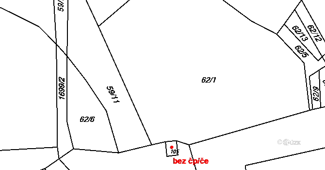 Černýšovice 40940896 na parcele st. 105 v KÚ Černýšovice, Katastrální mapa